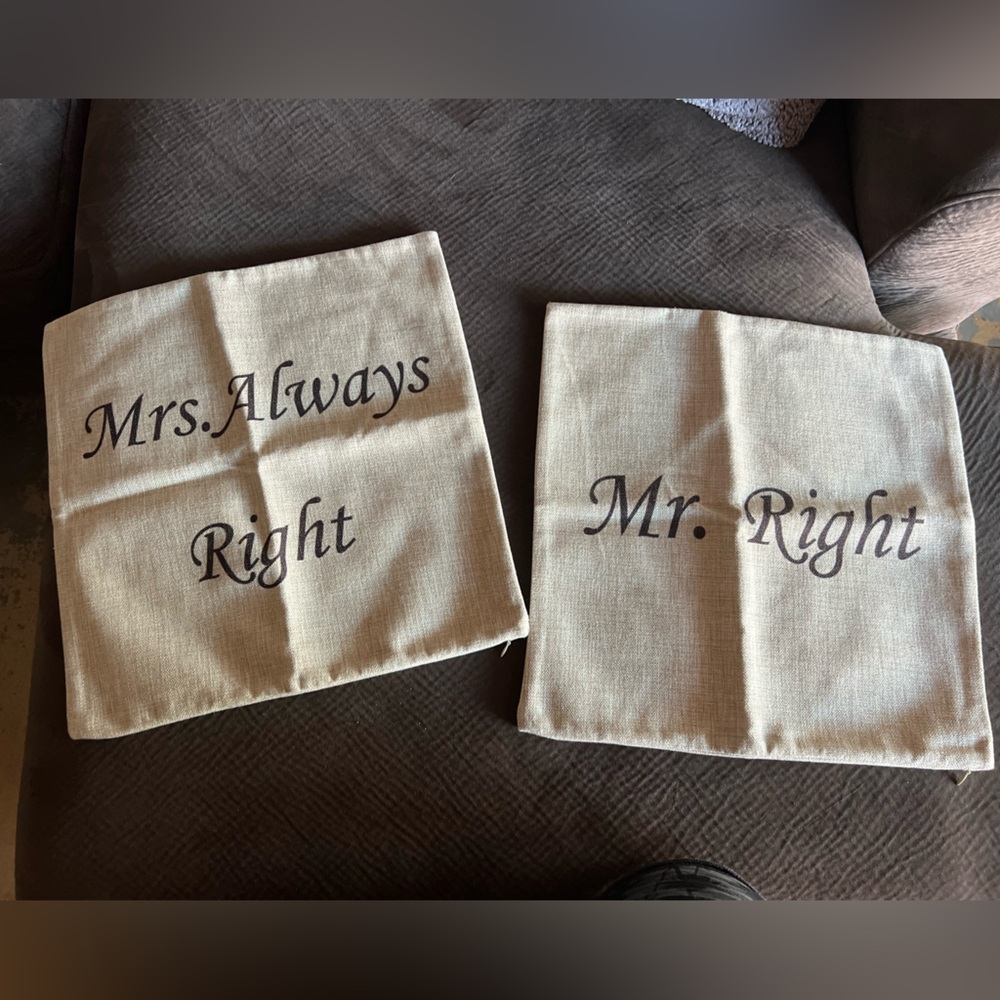 Mr & Mrs Right pillow shams